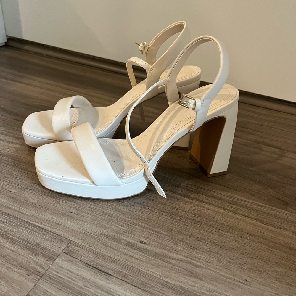 Cream Open Toe Heels